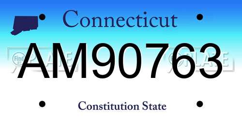 AM90763 Connecticut License Plate