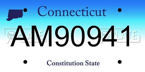 AM90941 Connecticut License Plate