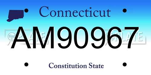 AM90967 Connecticut License Plate