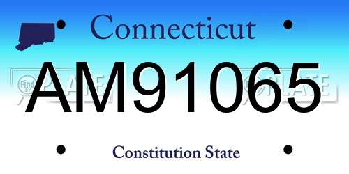 AM91065 Connecticut License Plate