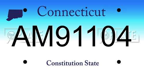 AM91104 Connecticut License Plate