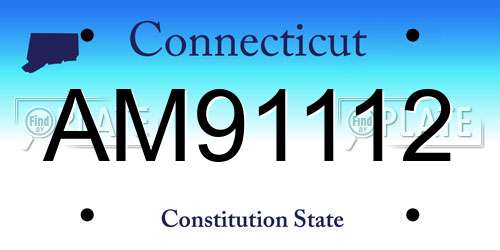 AM91112 Connecticut License Plate