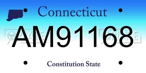 AM91168 Connecticut License Plate