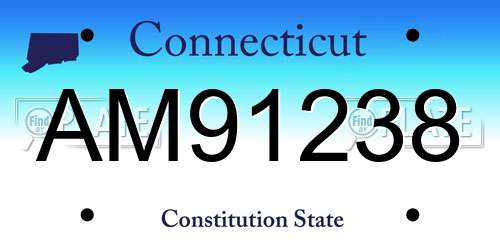 AM91238 Connecticut License Plate