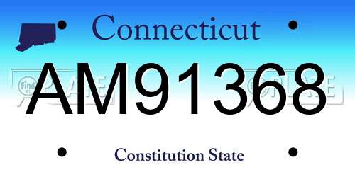 AM91368 Connecticut License Plate