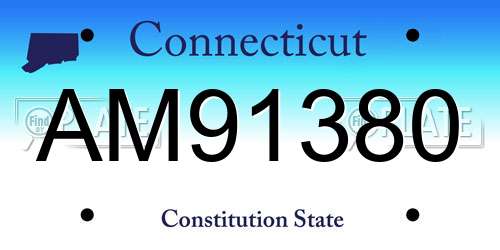 AM91380 Connecticut License Plate