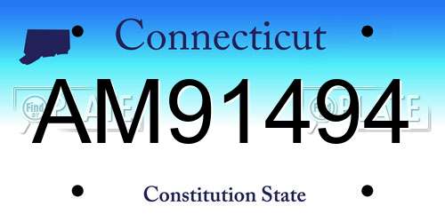AM91494 Connecticut License Plate