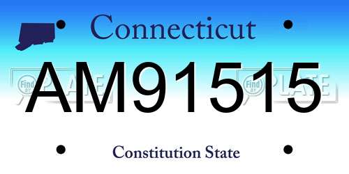 AM91515 Connecticut License Plate