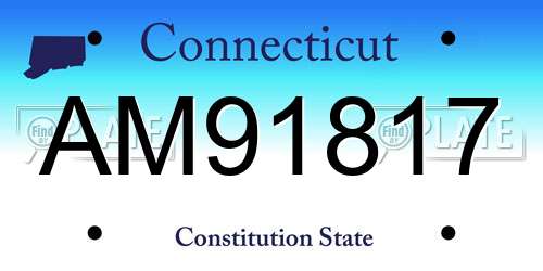 AM91817 Connecticut License Plate