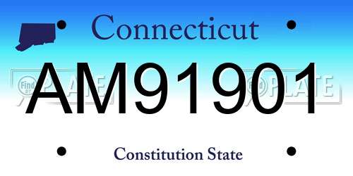 AM91901 Connecticut License Plate