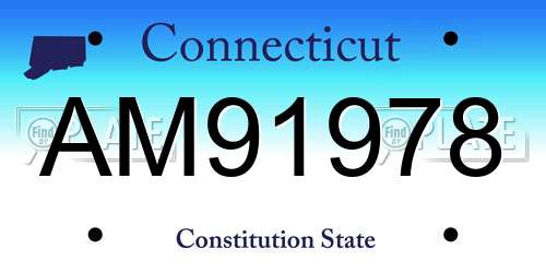 AM91978 Connecticut License Plate