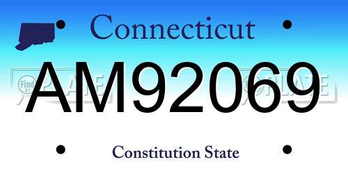 AM92069 Connecticut License Plate