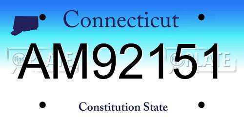AM92151 Connecticut License Plate