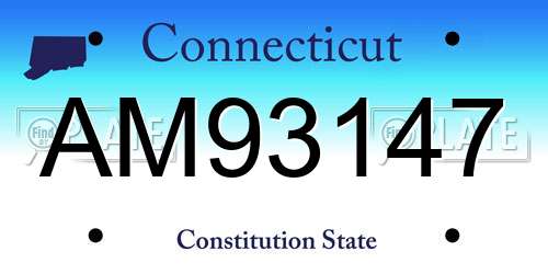 AM93147 Connecticut License Plate