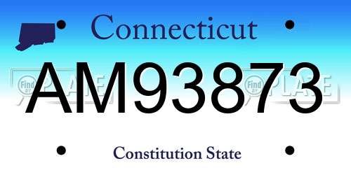 AM93873 Connecticut License Plate