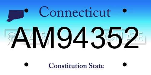 AM94352 Connecticut License Plate