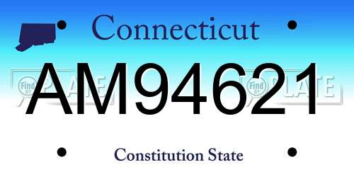 AM94621 Connecticut License Plate