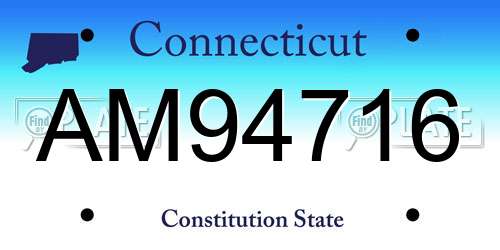 AM94716 Connecticut License Plate