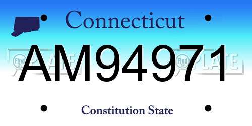 AM94971 Connecticut License Plate