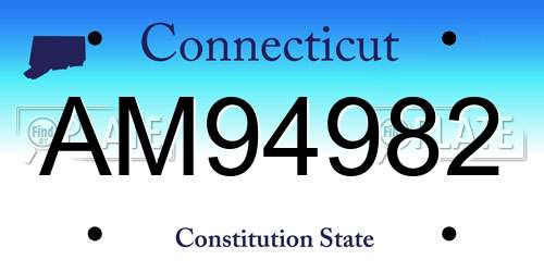 AM94982 Connecticut License Plate