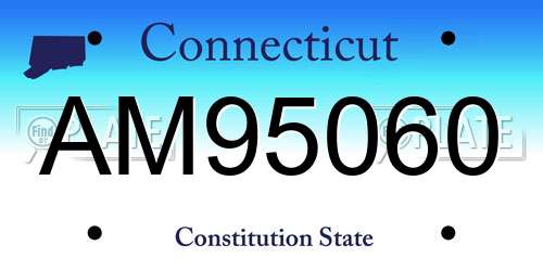 AM95060 Connecticut License Plate