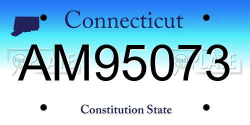 AM95073 Connecticut License Plate