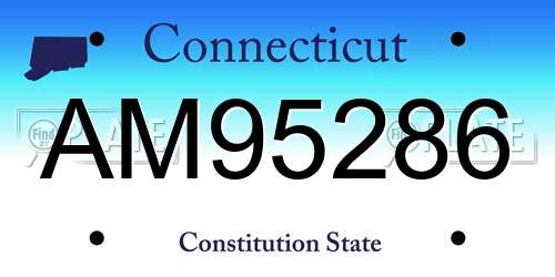 AM95286 Connecticut License Plate