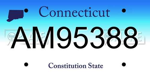 AM95388 Connecticut License Plate