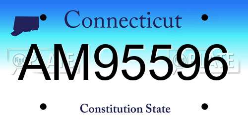 AM95596 Connecticut License Plate