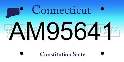 AM95641 Connecticut License Plate