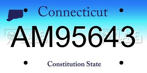 AM95643 Connecticut License Plate