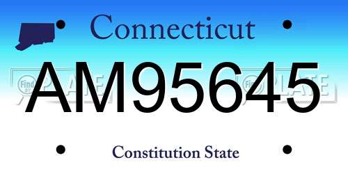 AM95645 Connecticut License Plate