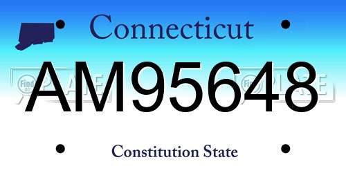 AM95648 Connecticut License Plate