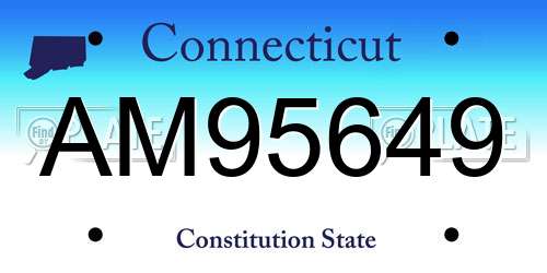 AM95649 Connecticut License Plate