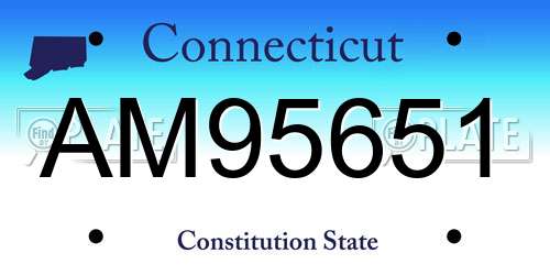 AM95651 Connecticut License Plate