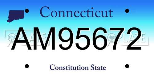 AM95672 Connecticut License Plate