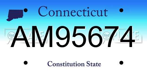 AM95674 Connecticut License Plate