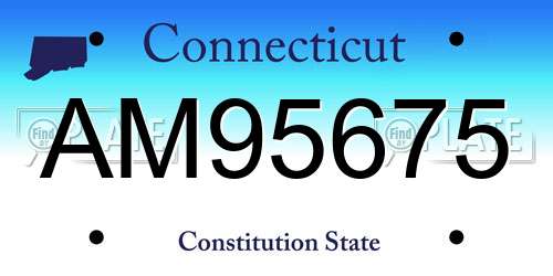 AM95675 Connecticut License Plate