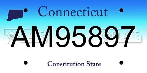 AM95897 Connecticut License Plate