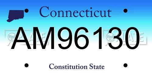 AM96130 Connecticut License Plate
