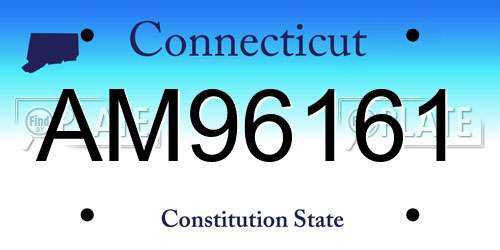AM96161 Connecticut License Plate