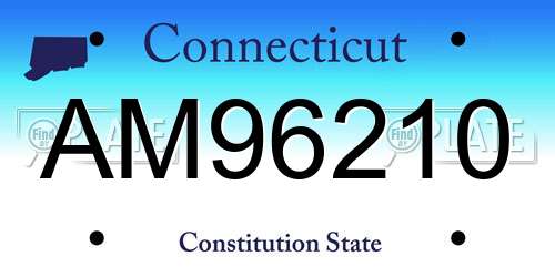 AM96210 Connecticut License Plate