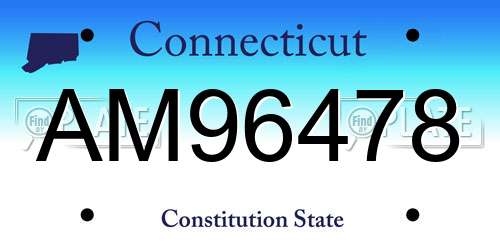 AM96478 Connecticut License Plate