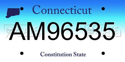 AM96535 Connecticut License Plate