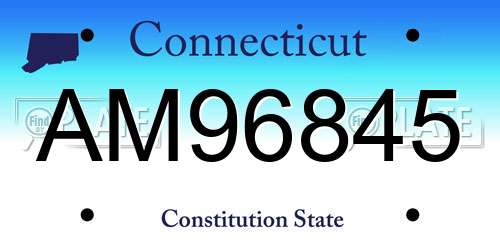 AM96845 Connecticut License Plate