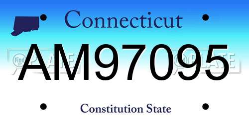 AM97095 Connecticut License Plate
