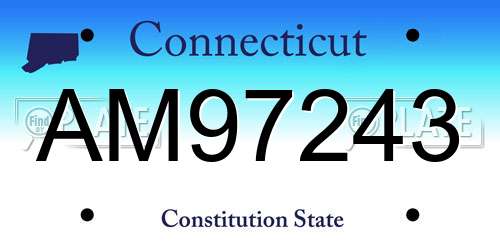 AM97243 Connecticut License Plate