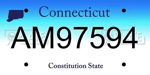 AM97594 Connecticut License Plate