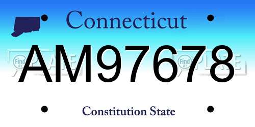 AM97678 Connecticut License Plate