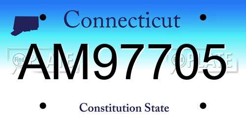 AM97705 Connecticut License Plate